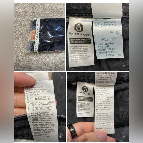 Classic Black Levi’s Ribcage Straight Ankle jeans 28x27 Highwaisted button fly - Picture 5 of 12